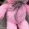 Pink ribbon plush toy bear, birthday gift, toy doll, hug bear details Picture
